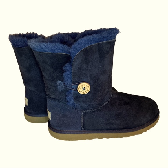 UGG WOMEN'S BAILEY BUTTON Navy Blue Boots Women’s Size 5 - Picture 3 of 7